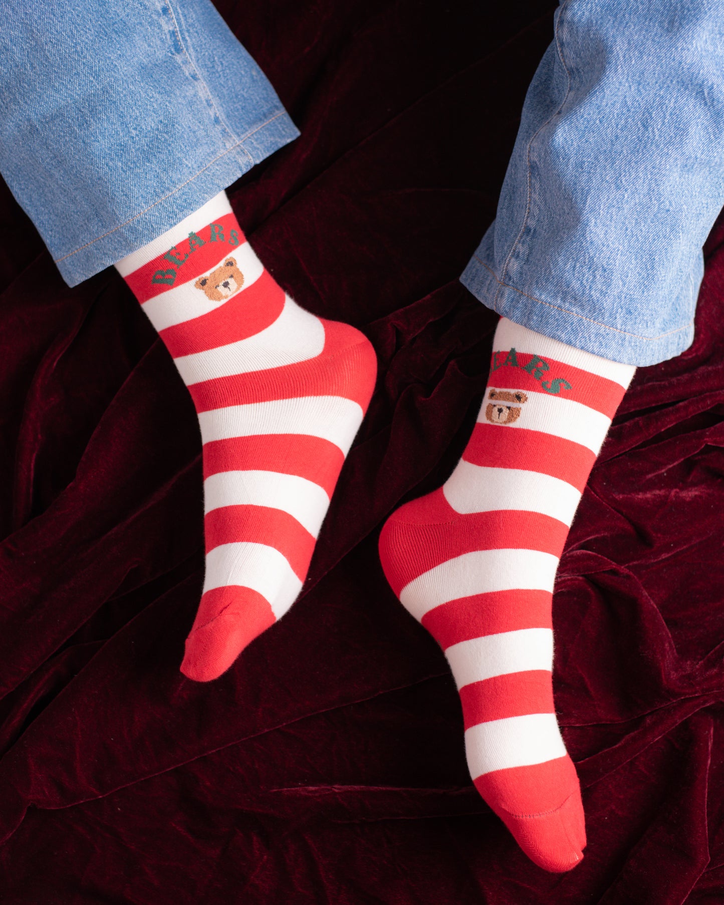 Red Lines Teddy Funky Socks SN246