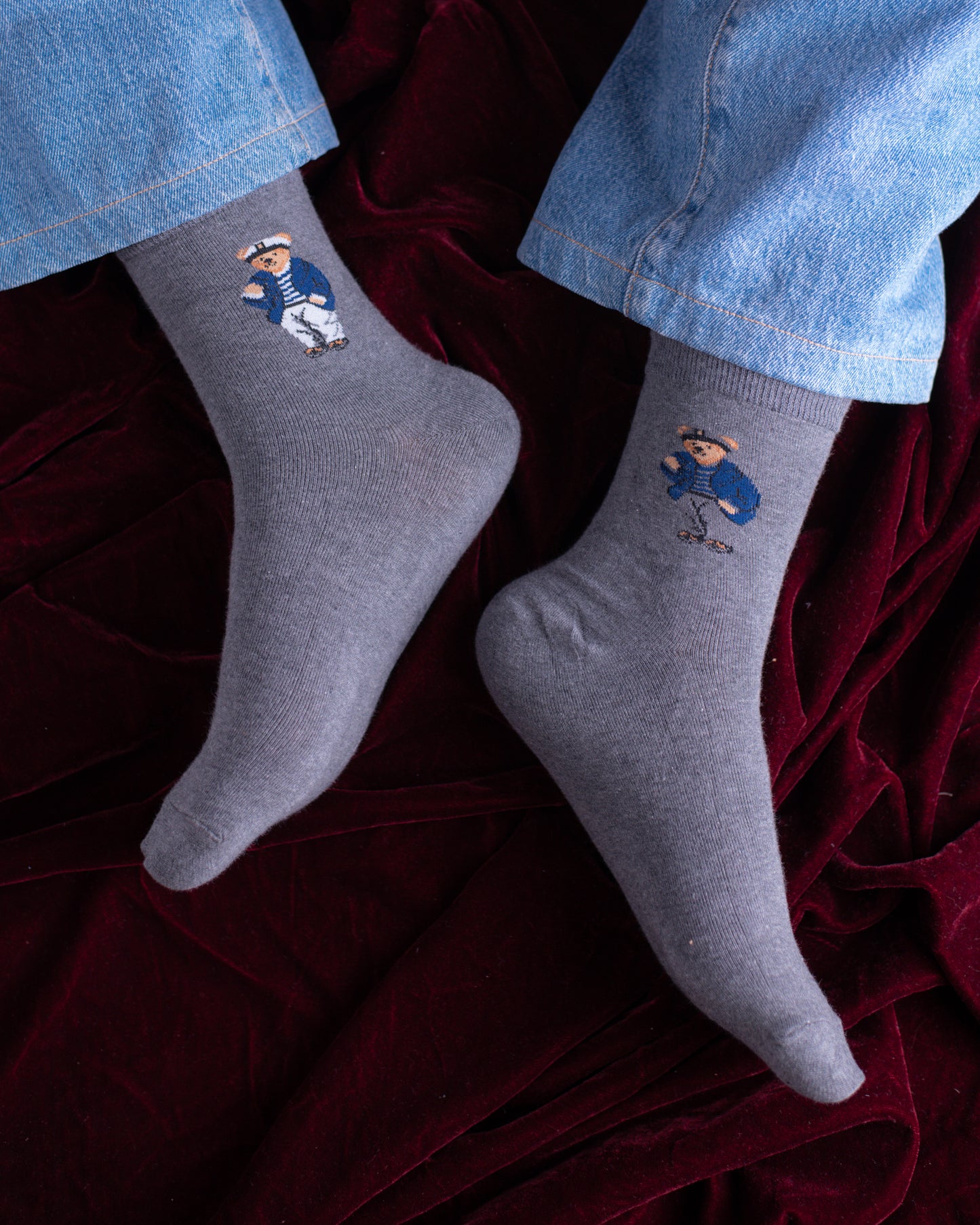 Grey Ship Bear Funky Socks SN282