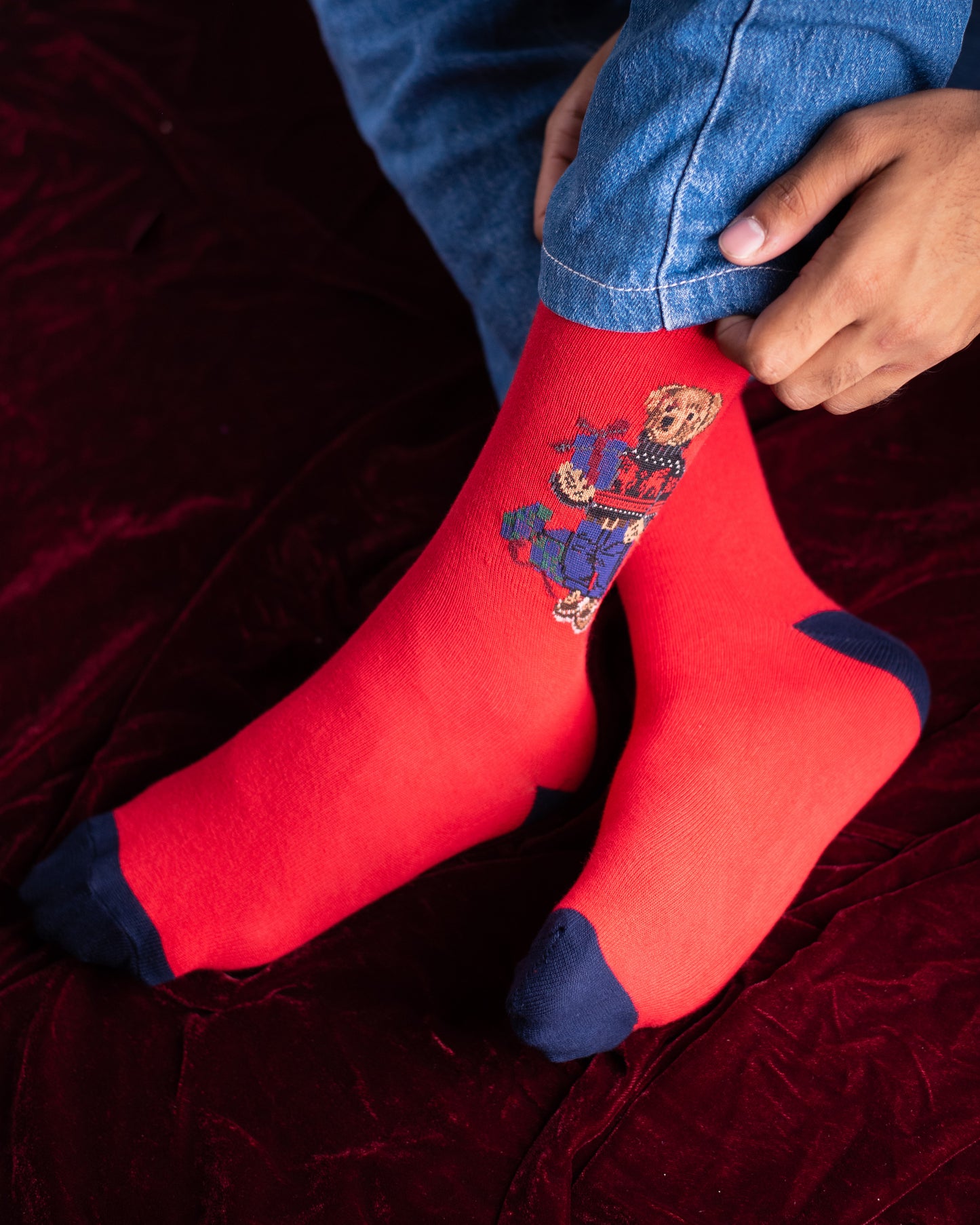 Red Bear Gift Funky Socks SN13