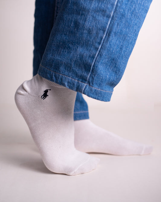 White PL Ankle Socks SN32