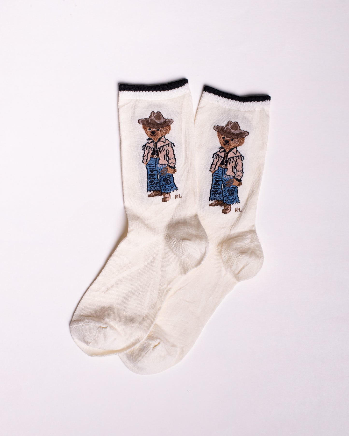 White Aunt Bear Funky Socks SN42