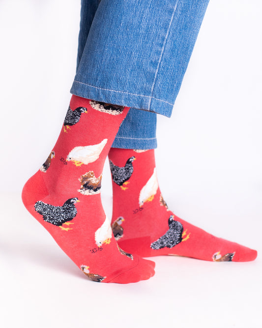 Red Chicken Funky Socks SN94