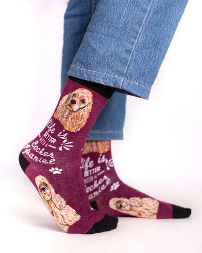Maroon Dog Funky Socks SN170