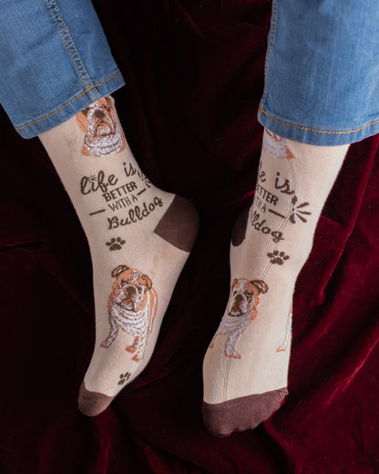 Biege Dog Funky Socks SN177
