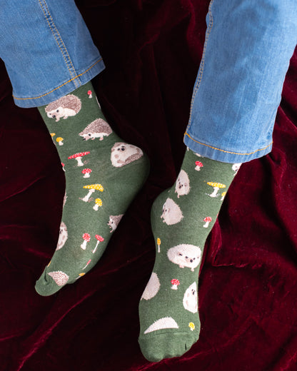 Green Mushroom Funky Socks SN215