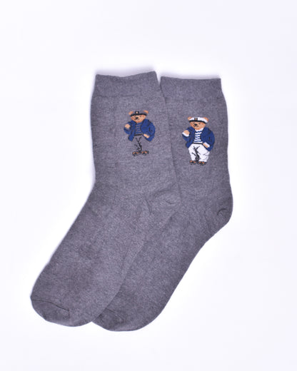 Grey Ship Bear Funky Socks SN282