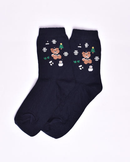 Green Snow Bear Funky Socks SN238