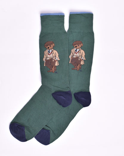 Green Cap Teddy Funky Socks SN254