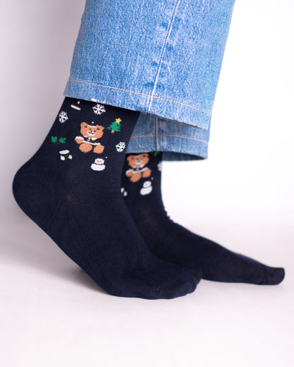 Green Snow Bear Funky Socks SN238