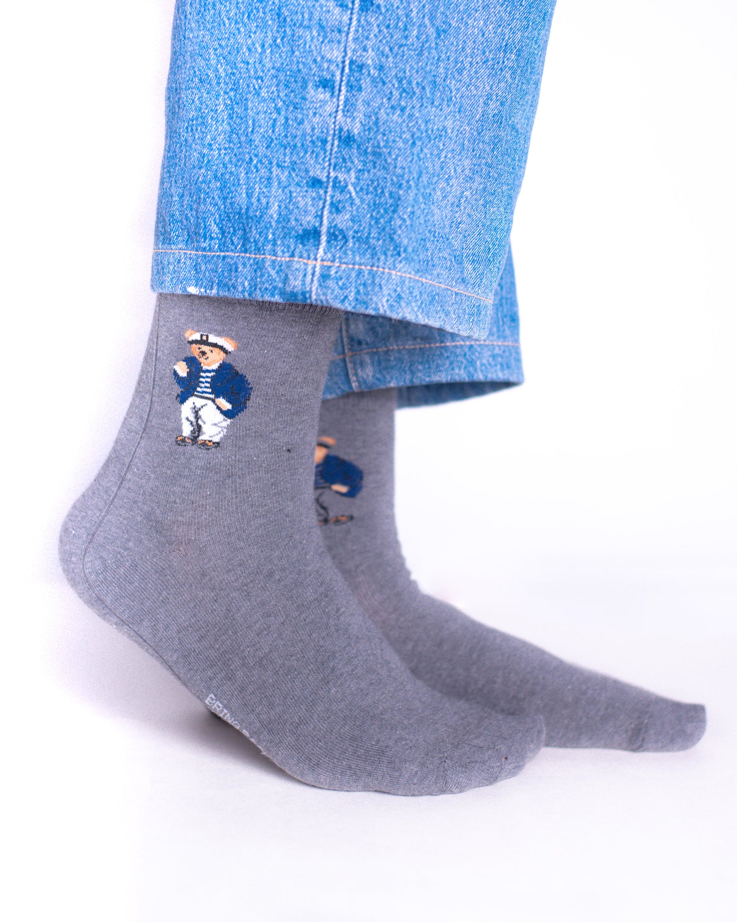 Grey Ship Bear Funky Socks SN282