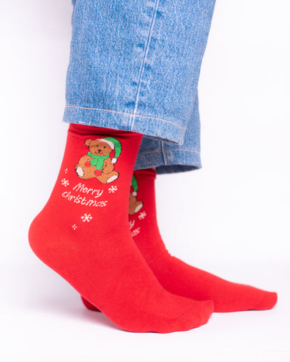 Greenish Teddy Funky Socks SN244