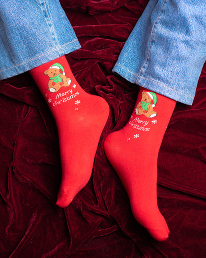 Greenish Teddy Funky Socks SN244